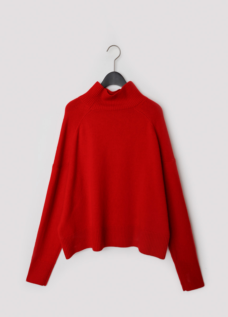 簡約亮彩高領純羊毛針織長袖